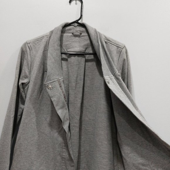 Lululemon Belle Wrap Sweatshirt Cardigan Heathered Medium Grey - Picture 4 of 9